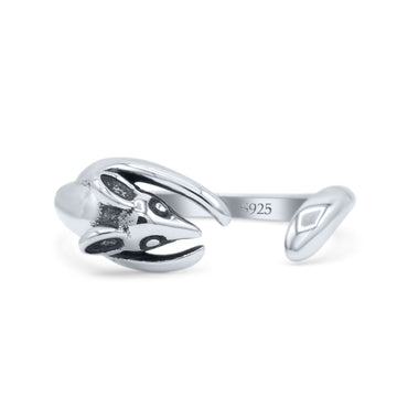 Open Cute Mouse Tail Adjustable Animal Fashion Design Oxidized Finish Band Thumb Ring